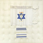 Messianic Tallit Menorah Print Prayer Shawl David Star Messiah Tallit Jerusalem