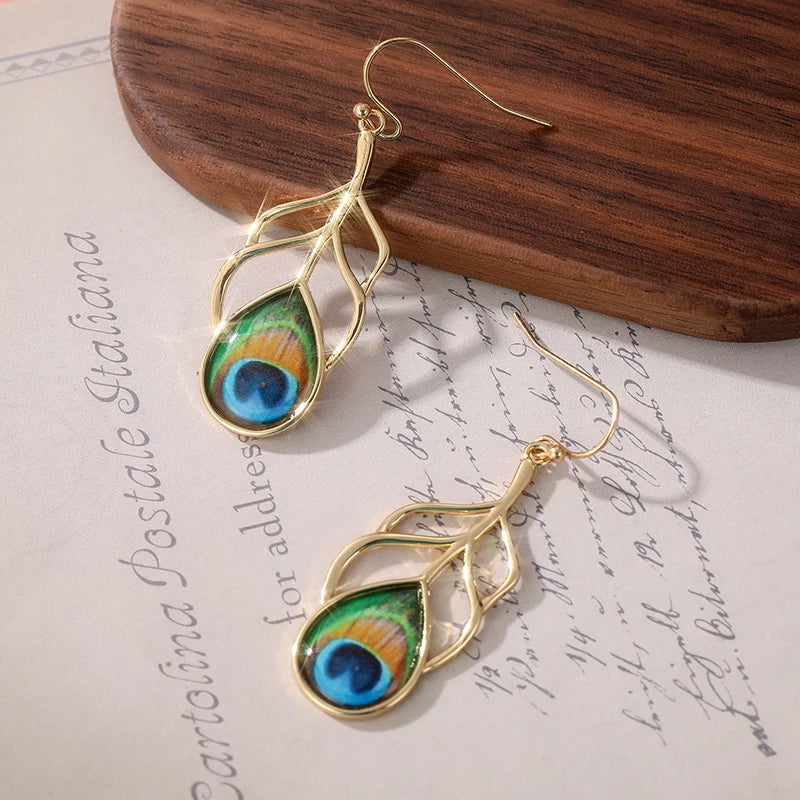 Peacock Feather Earrings