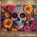 1 large sugar skull flower party banner - Mexican Day of the Dead