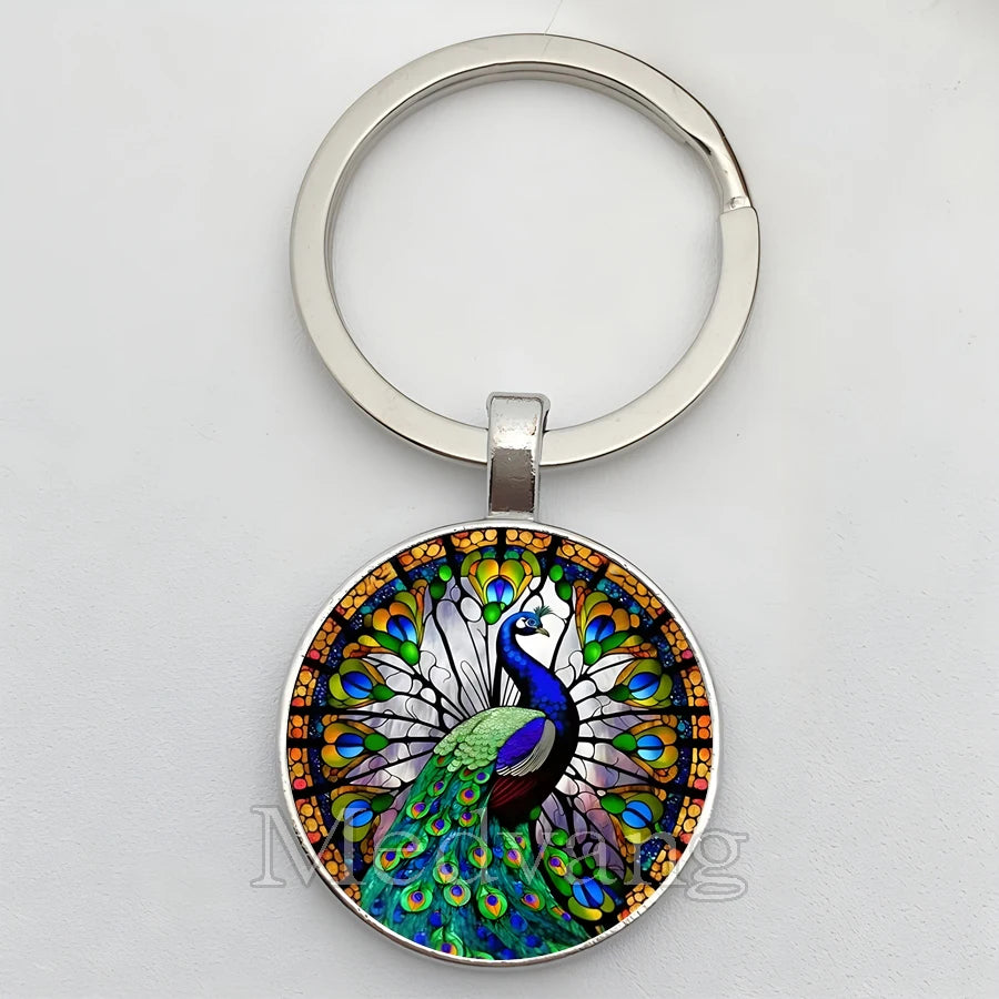 Beautiful Colorful Peacock Keychain