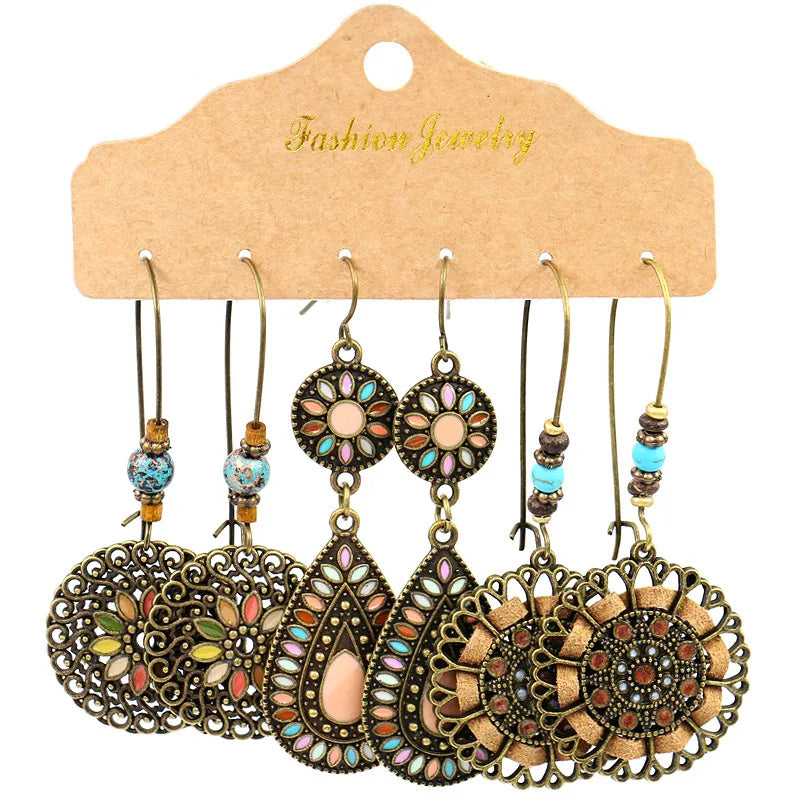 Vintage Ethnic Dangle Hanging Drop Earrings