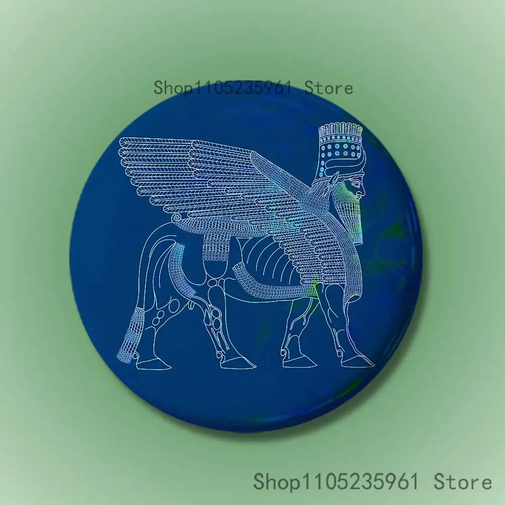 Assyrian Colossal Lamassu Flag Custom Badges