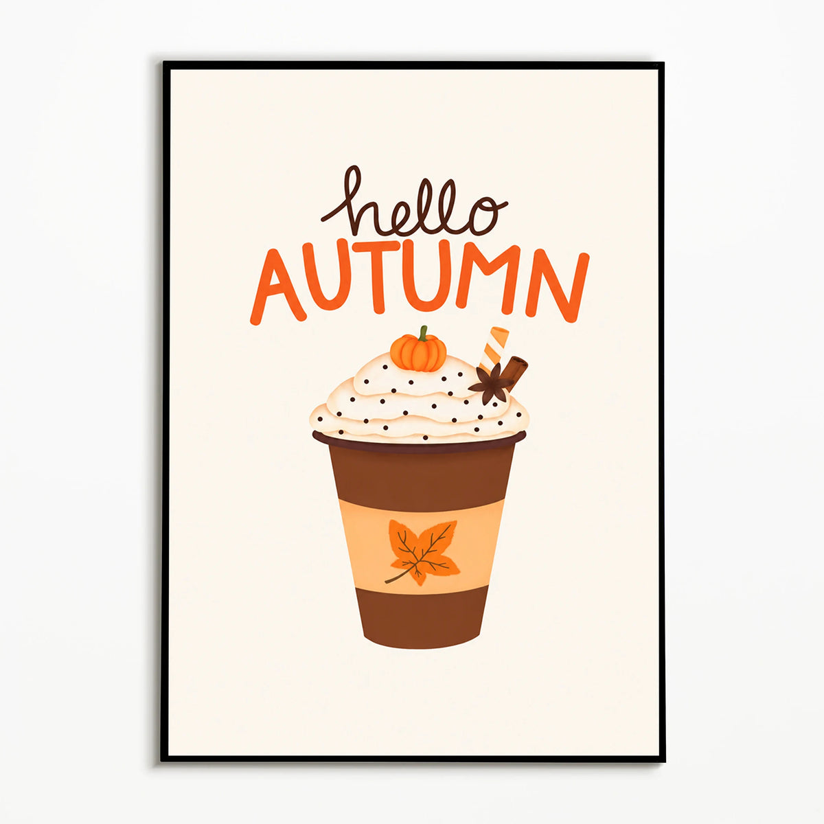 1PC Autumn Pumpkin Spice Latte Poster