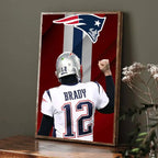 T-Tom Rugby B-Brady Poster Room Bar Cafe Decor Stickers Wall