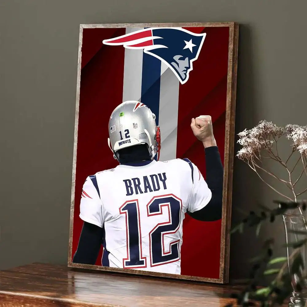 T-Tom Rugby B-Brady Poster Room Bar Cafe Decor Stickers Wall