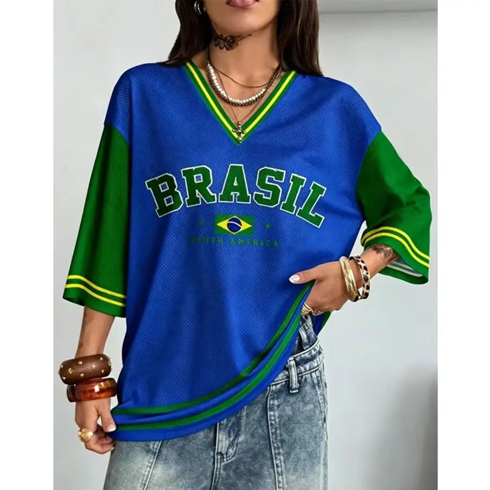 Vintage Brazil Style Print Tee