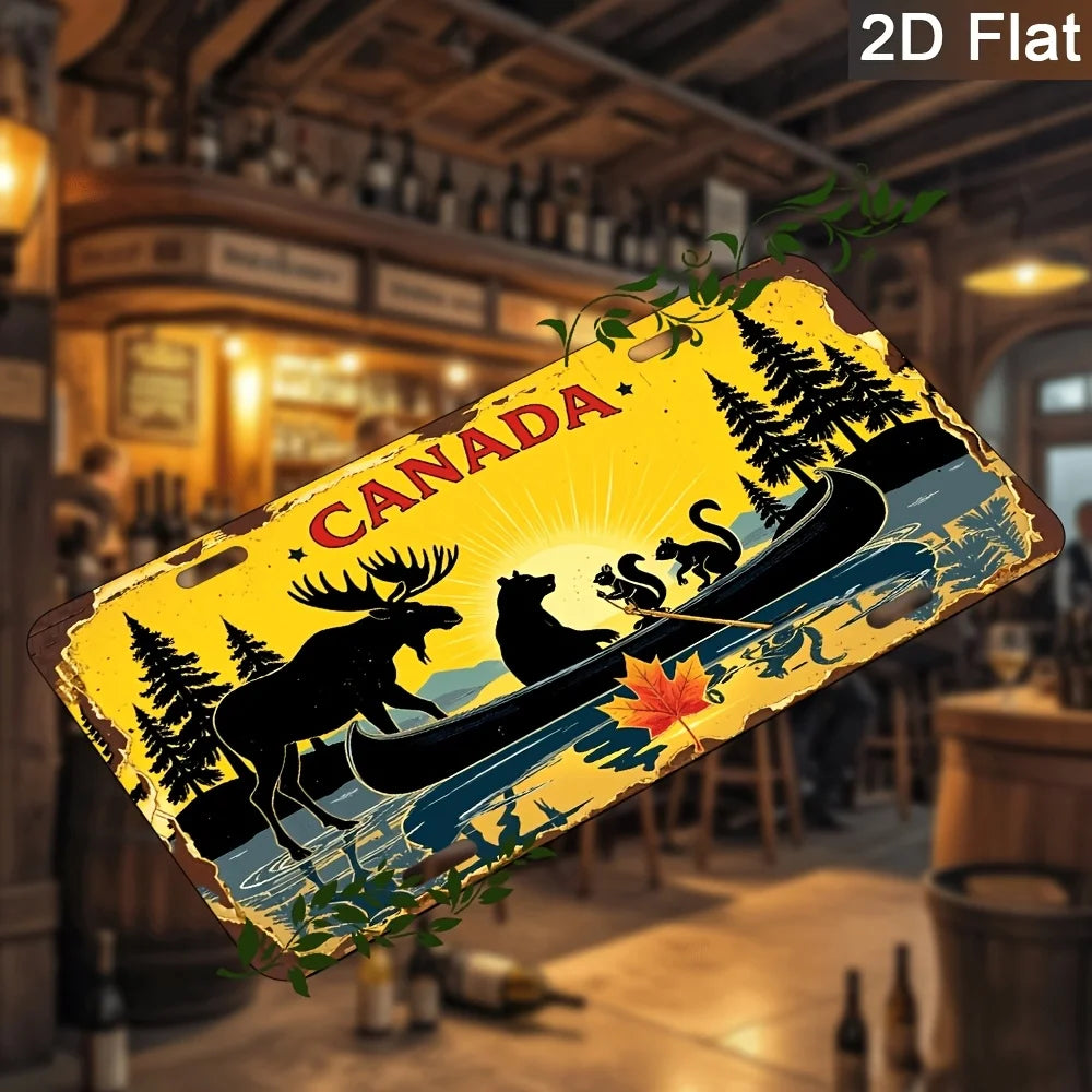 Vintage Canadian Wilderness Metal Sign