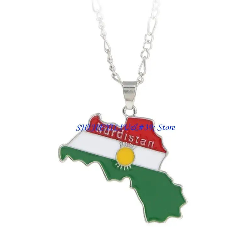 Kurdistan Country Map Flag necklace or keychain