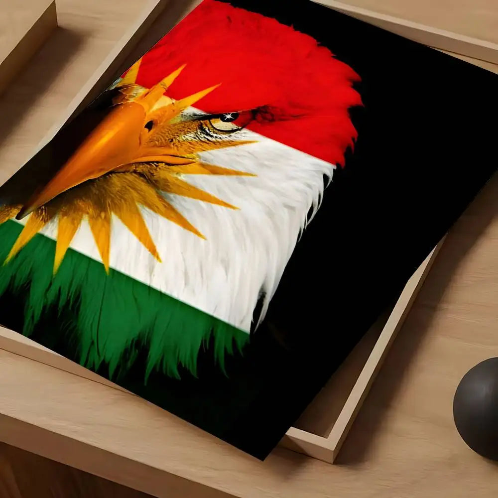 ملصق تصميم علم كردستان مقاوم للماء، ملصقات أفلام عتيقة، طباعة فنية جدارية عالية الجودة لتزيين الغرفة، هدية