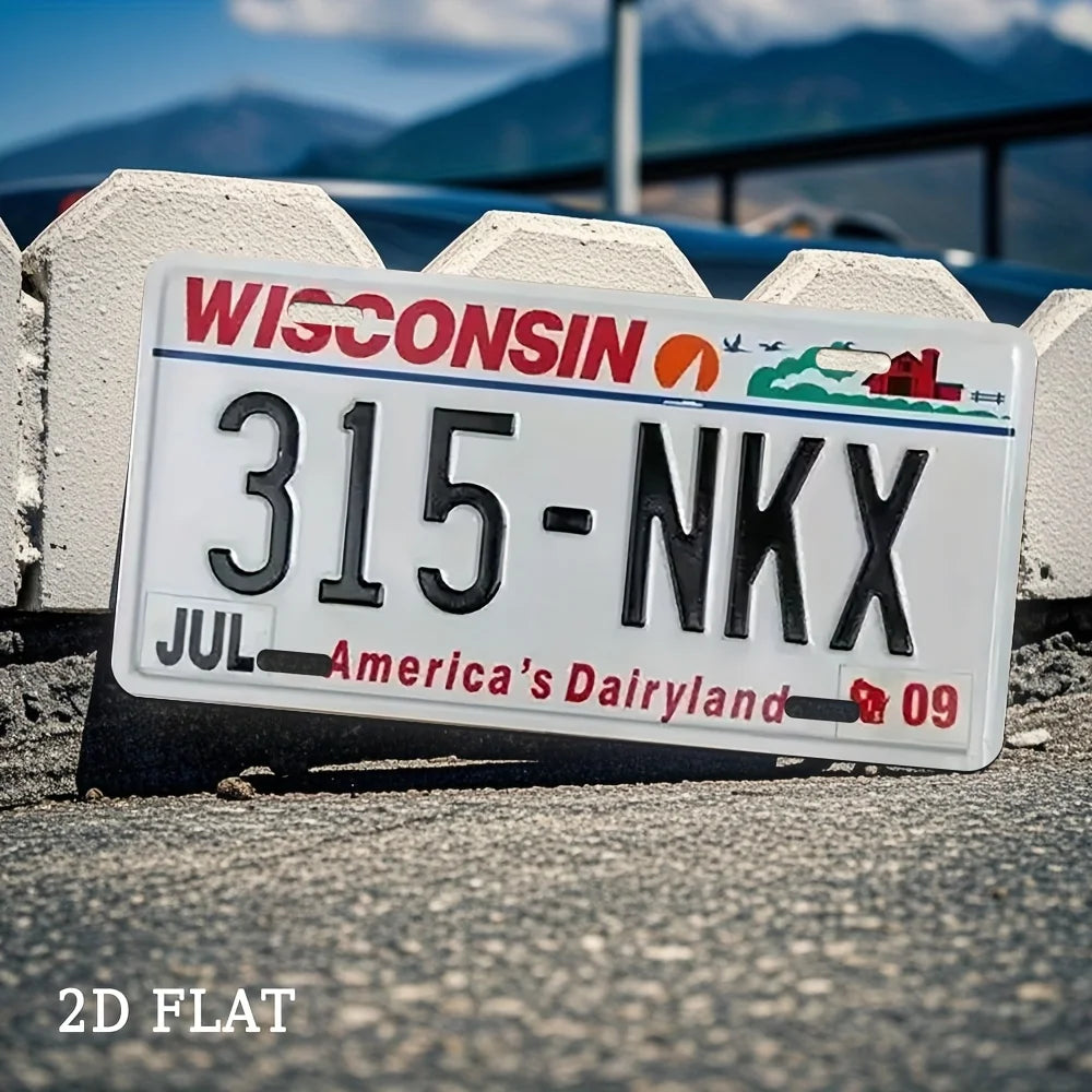 2D Flat, Wisconsin Vintage High-Quality Decorative Sign
