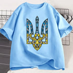 Ukraine Emblem Printed T-shirt O-Neck