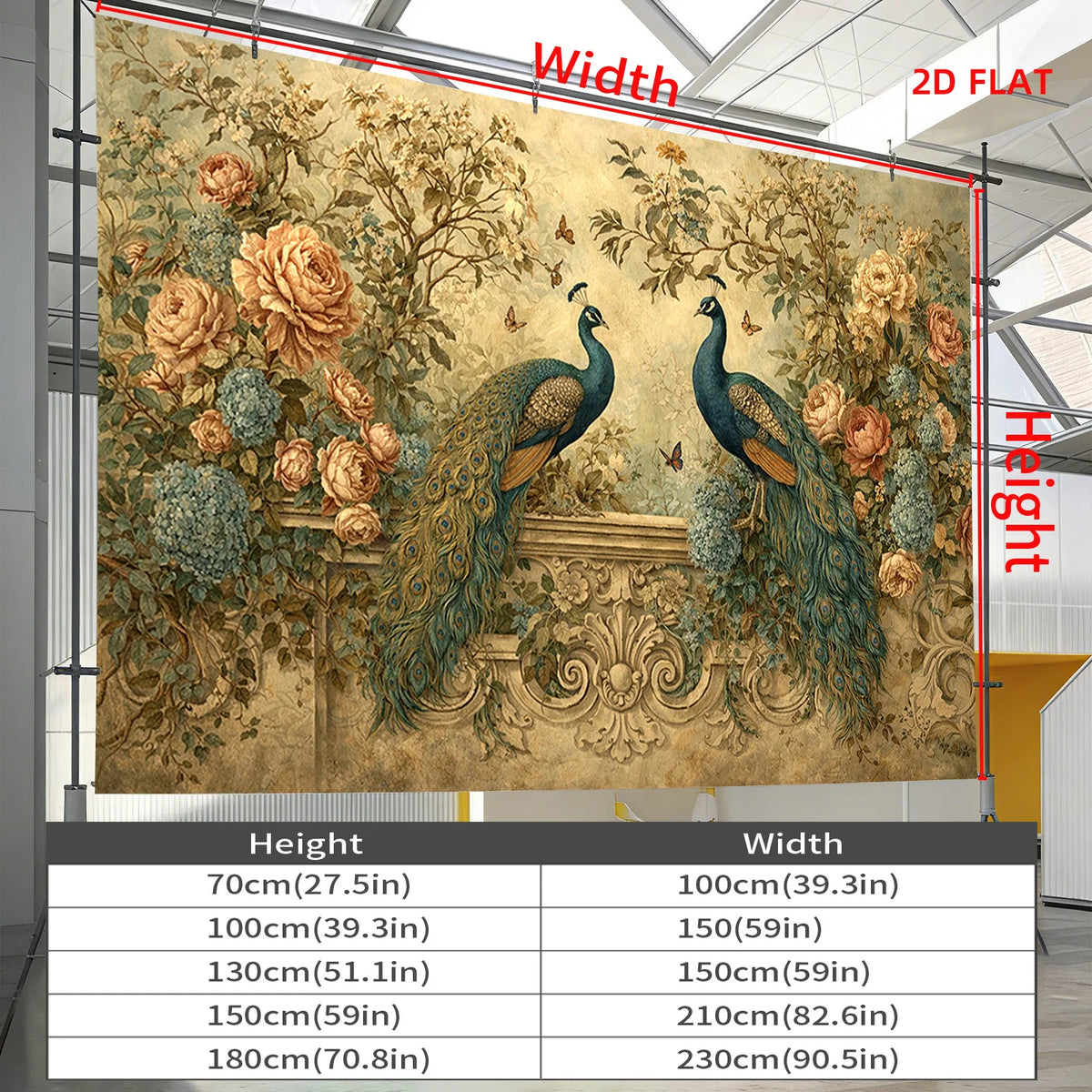 Peacock Roses Tapestry