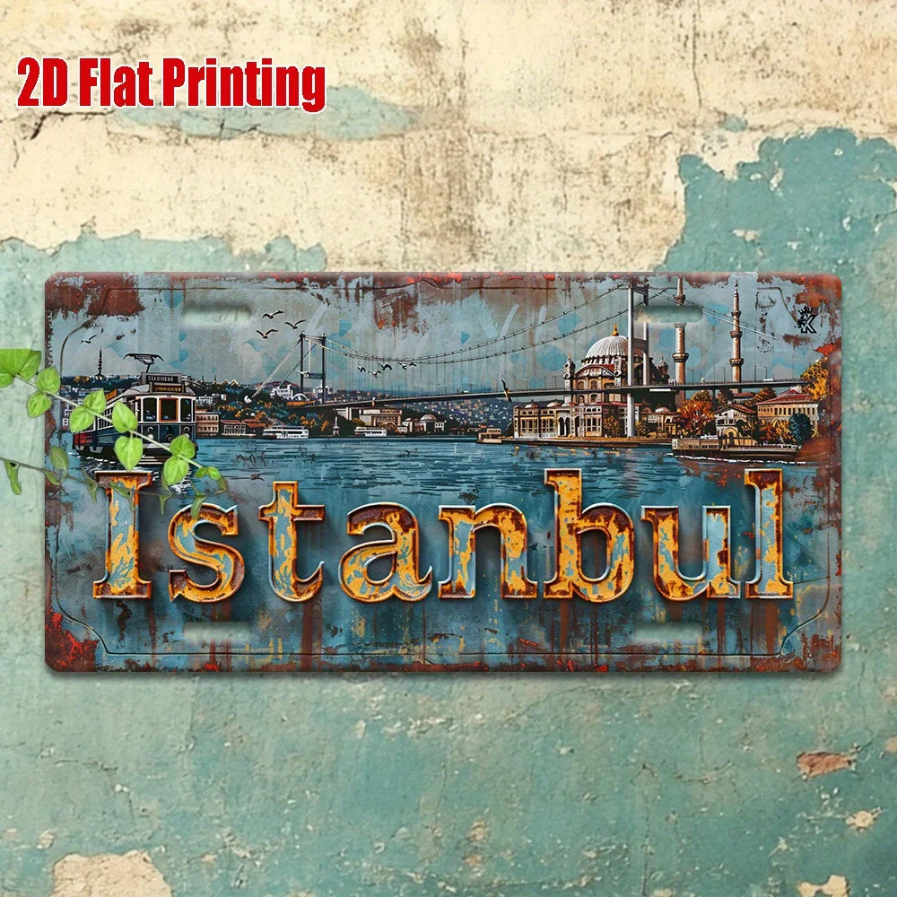 Vintage Metal Sign, ISTANBUL
