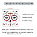Day of the Dead Face Temporary Sticker Kit