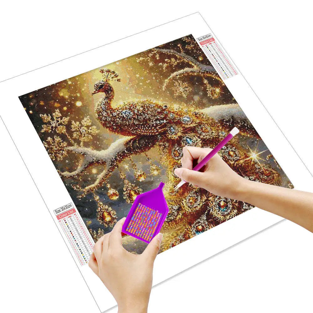 Golden Peacock Art