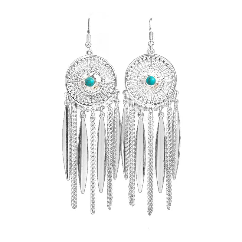 Ethnic Tibetan Silver Color Earrings