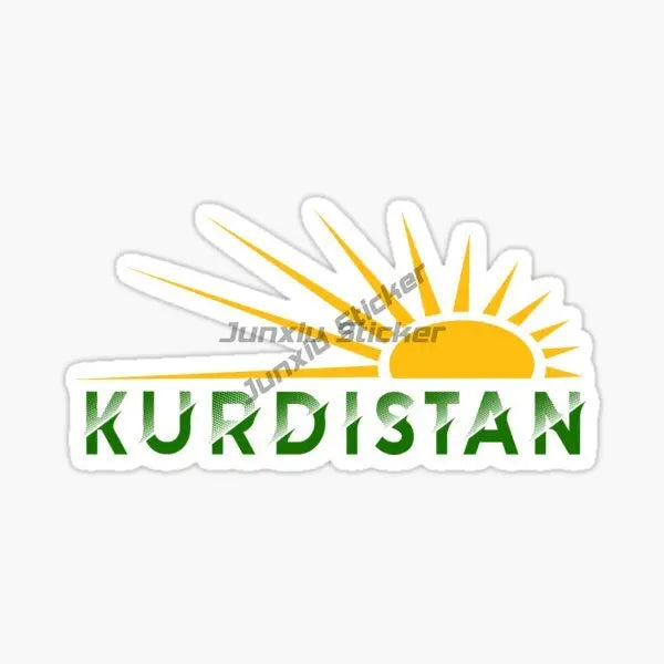 ملصق كردستان خريطة الأكراد العلم الوطني والشعار للسيارة والدراجة النارية خريطة علم بولي كلوريد الفينيل ملصق جداري خارجي قابل للتخصيص