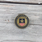 US Army Soldier Veteran Shield Circle Metal Badge