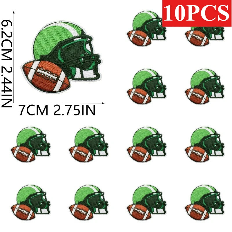 10/12PCS  Wholesale Embroidery Patches Rugby for Clothing