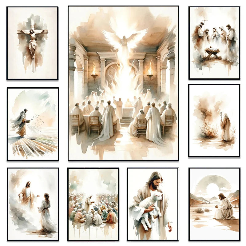 Jesus Sketch Canvas Posters