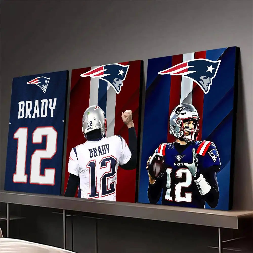 T-Tom Rugby B-Brady Poster Room Bar Cafe Decor Stickers Wall