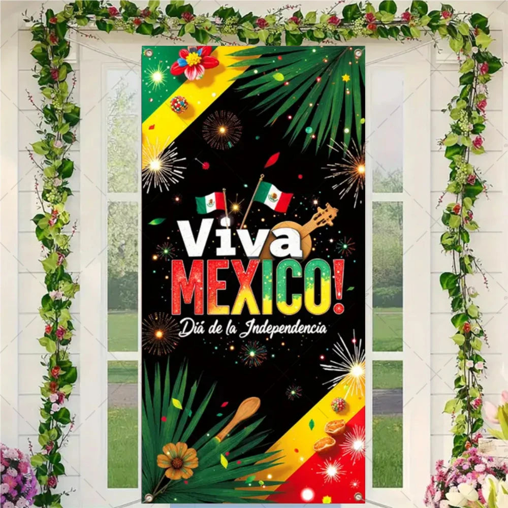 Festival Mexican Lndependence Day Door Banner