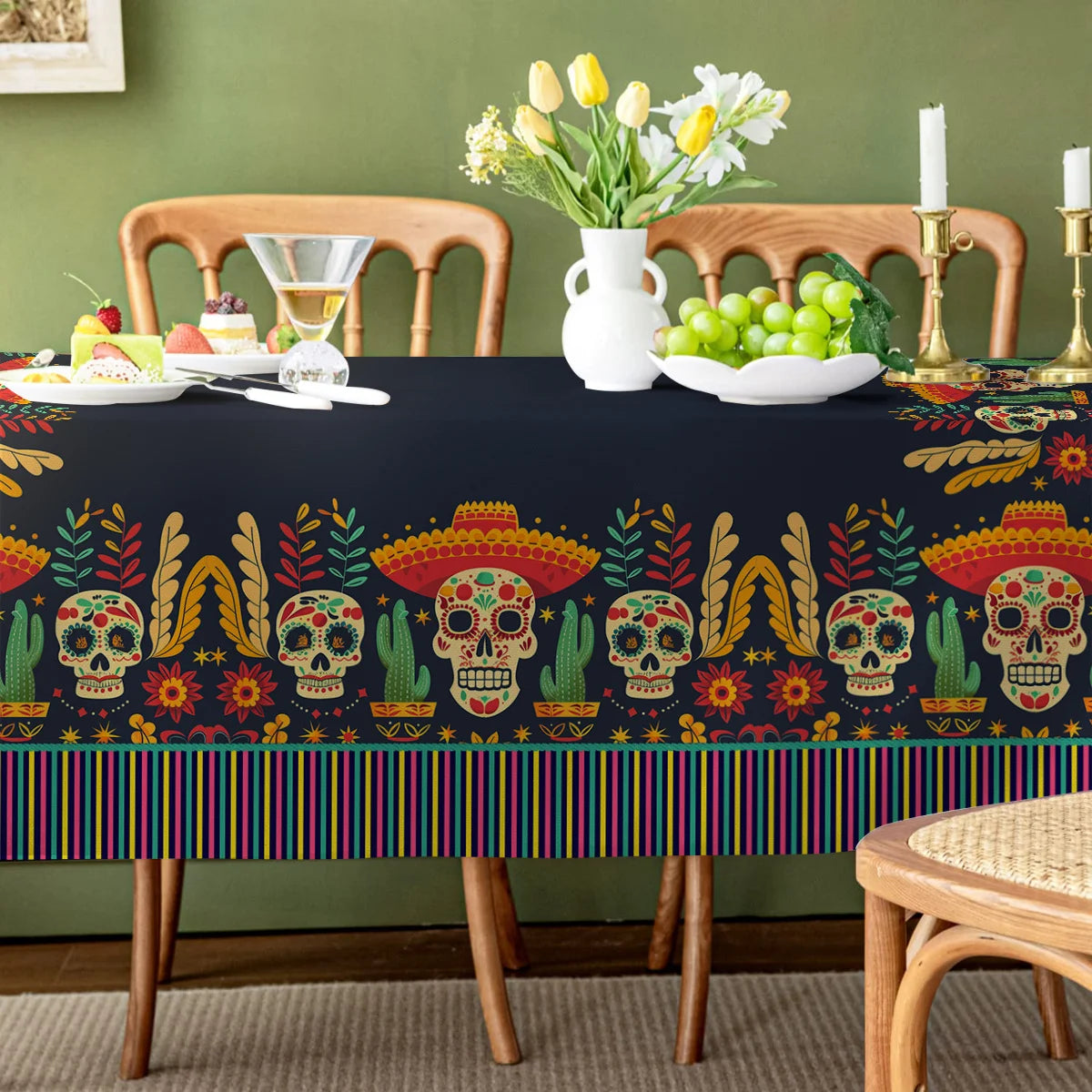 Skull Tablecloth Print