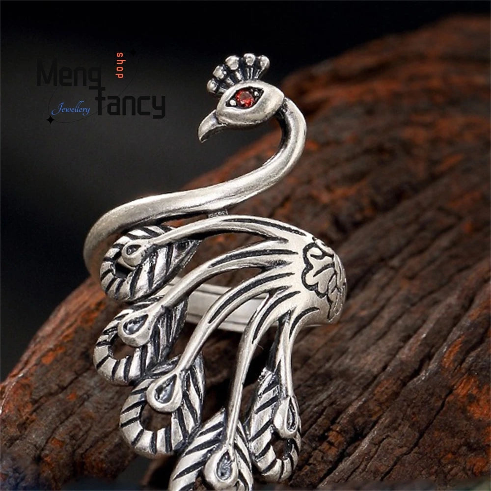 Peacock Ring, Women's Long Ring,