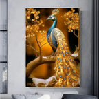 Golden Peacock Diamond Painting