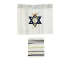 Messianic Tallit Menorah Print Prayer Shawl David Star Messiah Tallit Jerusalem