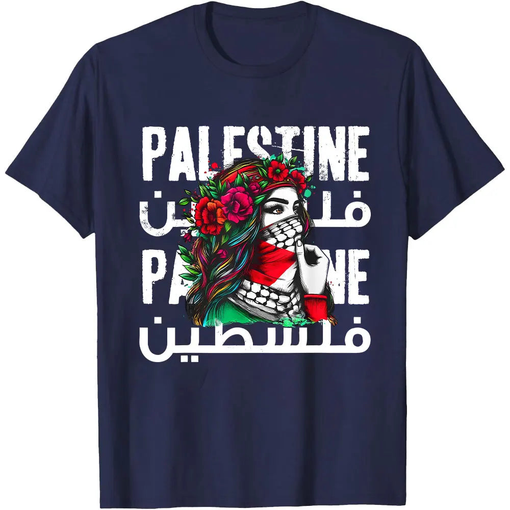 Palestinian T-Shirt Casual Cotton