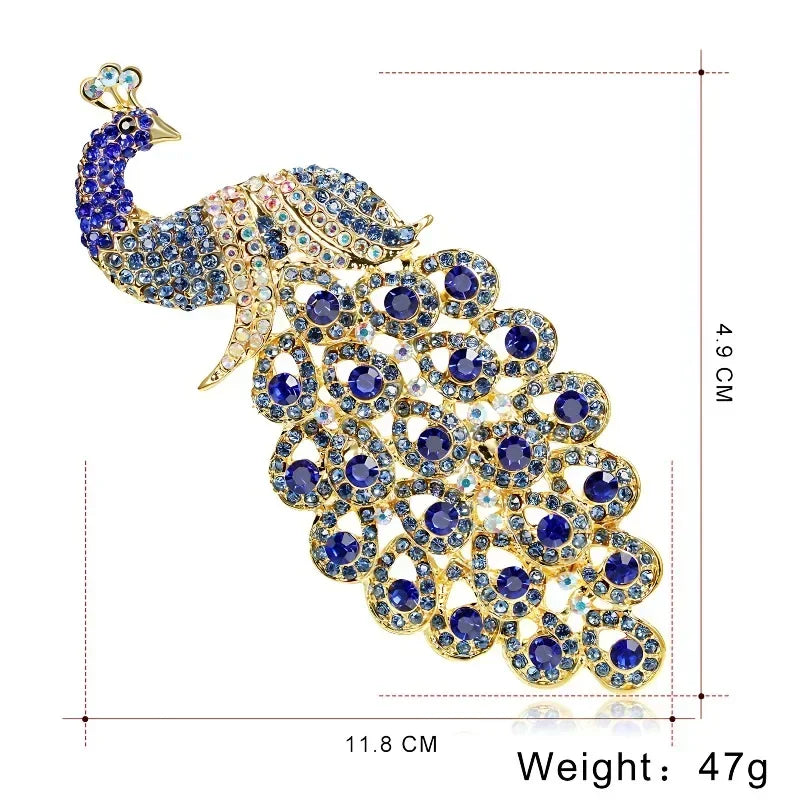 Luxury Peacock Feather Brooch