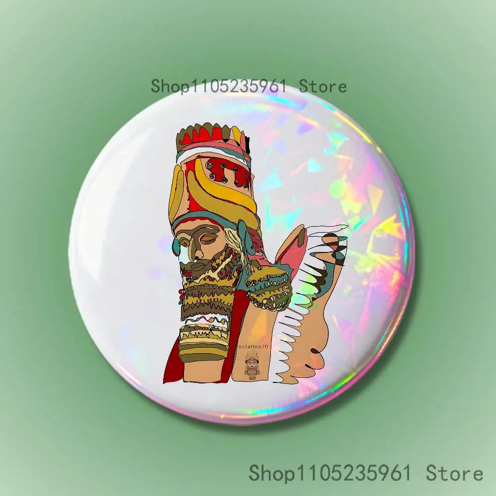 Assyrian Colossal Lamassu Flag Custom Badges