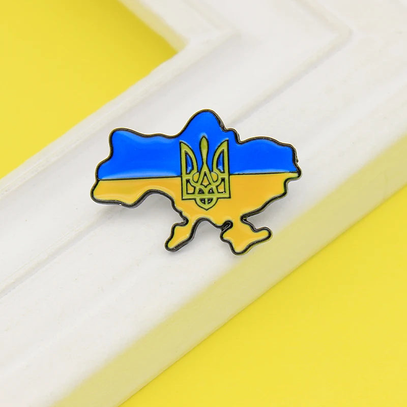 Ukraine Flag Map Pin