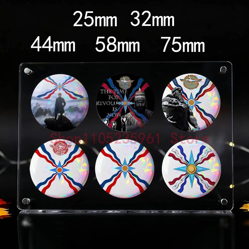 Assyrian Colossal Lamassu Flag Custom Badges