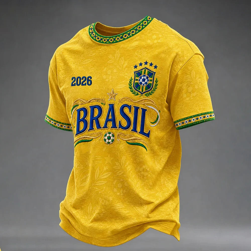 Brazil Flag Retro Soccer Jersey