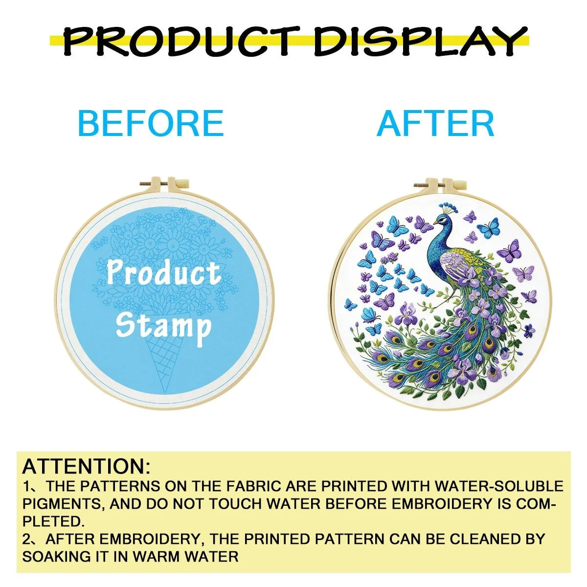 Floral Peacock 1set Diy Embroidery Kit