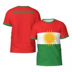 Kurdish Flag Print T-shirt For Men Football Sport