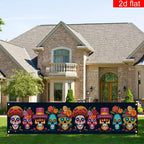 2D flat banner, 1 piece, Mexican Day of the Dead courtyard banner