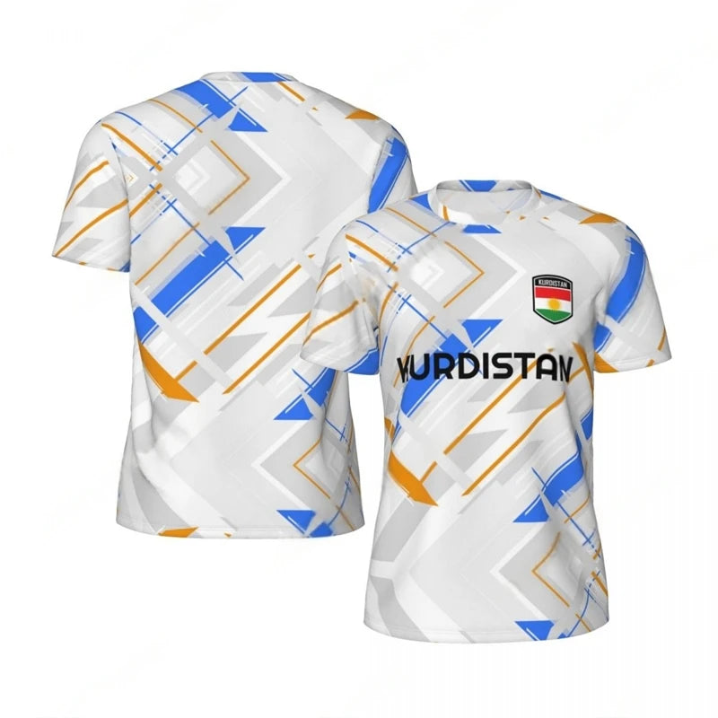 Kurdistan Flag Graphic Football T Shirts