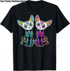 Cute Sugar Skull Cat Dia De Los Muertos Day of The Dead T-Shirt Mexican