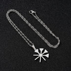 قلادة من الفولاذ المقاوم للصدأ بتصميم طاووس لالش اليزيدي للجنسين