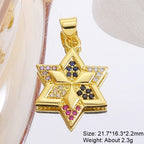 Gold Plated Handmade Colorful Star Of David Charms