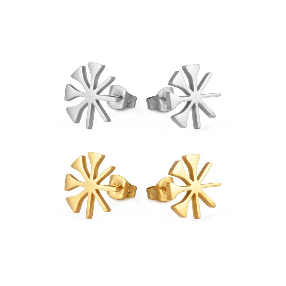 Yezidi Lalish Peacock Stud Earrings Stainless Steel
