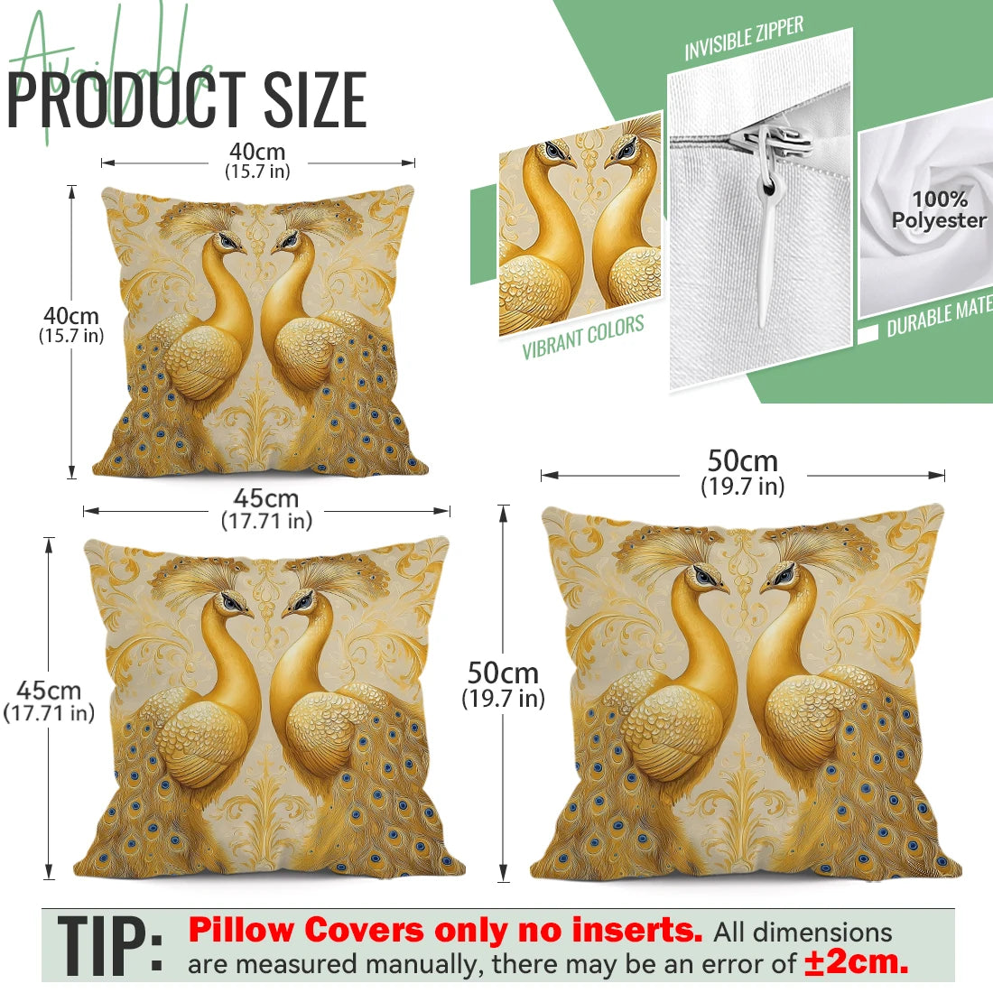 Golden Peacock Pillowcase