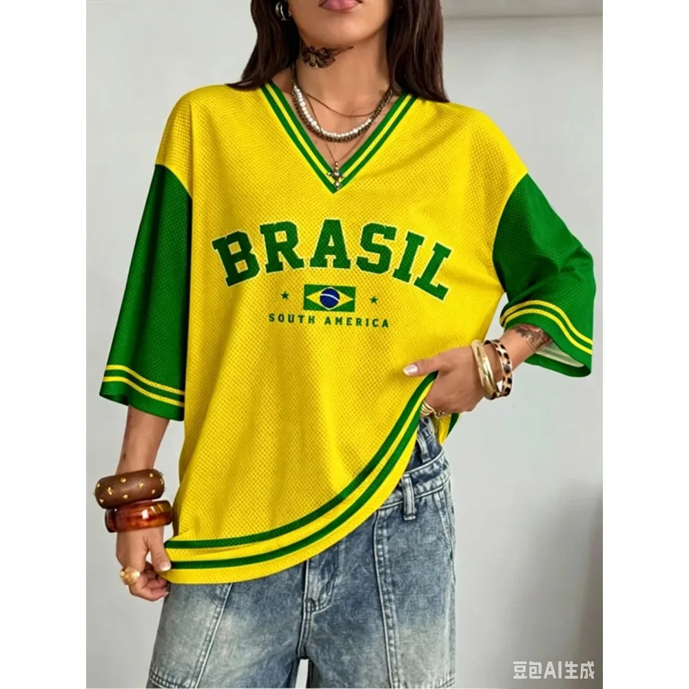 Vintage Brazil Style Print Tee