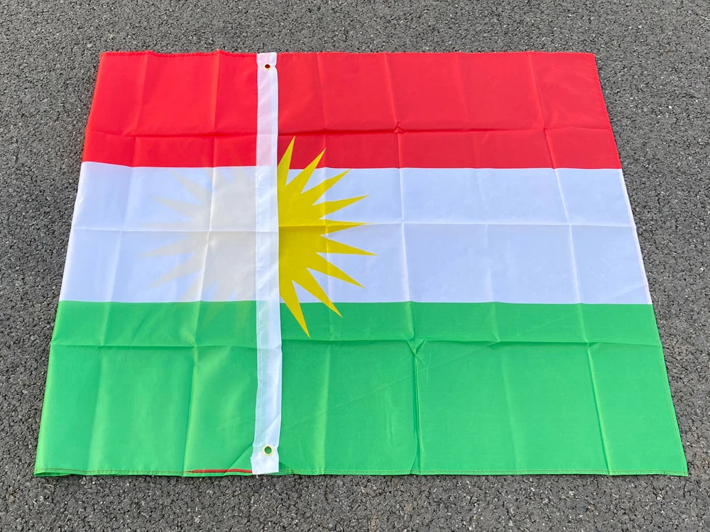 aerxemrbrae     90*150cm  علم كردستان  راية كردستان  علم كردي من البوليستر للتعليق والديكور المنزلي