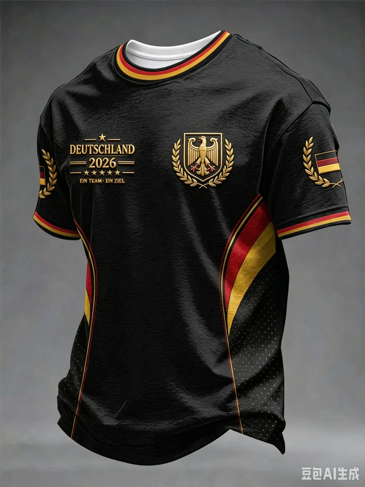 Soccer Jersey Black Red Color T-Shirt