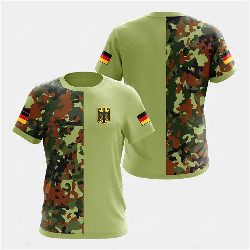 Men's German flag pattern short-sleeved shirt