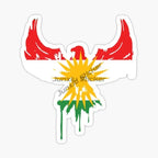 Kurdistan Flag Map Emblem Stickers